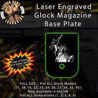 Lady Liberty Laser Engraved Aluminum Glock Magazine Base Plates