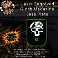 Sgt. Skull Laser Engraved Aluminum Glock Magazine Base Plates