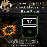 17 Laser Engraved Aluminum Glock Magazine Base Plates