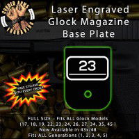 23 Laser Engraved Aluminum Glock Magazine Base Plates
