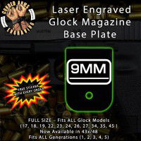 9mm Laser Engraved Aluminum Glock Magazine Base Plates