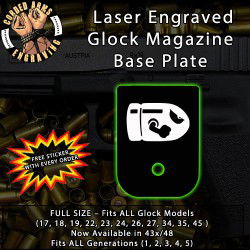 Bullet Bill Laser Engraved Aluminum Glock Magazine Base Plates