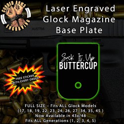 Buttercup Laser Engraved Aluminum Glock Magazine Base Plates