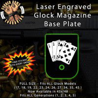 Aces & Eights Laser Engraved Aluminum Glock Magazine Base Plates