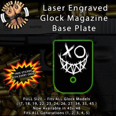 OX Smiley Face Laser Engraved Aluminum Glock Magazine Base Plates