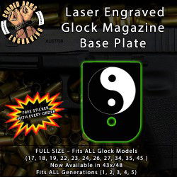 YinYang Laser Engraved Aluminum Glock Magazine Base Plates