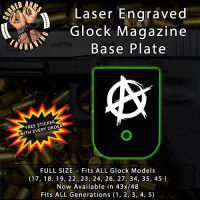 Anarchy Laser Engraved Aluminum Glock Magazine Base Plates