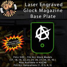 Anarchy Laser Engraved Aluminum Glock Magazine Base Plates