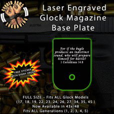 1 Corinthians 14:8 Laser Engraved Aluminum Glock Magazine Base Plates