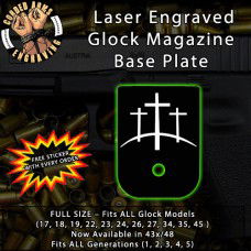 3 Crosses on The Hill Laser Engraved Aluminum Glock Magazine Base Plates