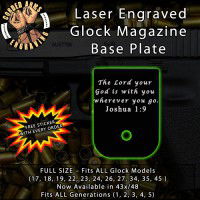Joshua 1:9 Laser Engraved Aluminum Glock Magazine Base Plates