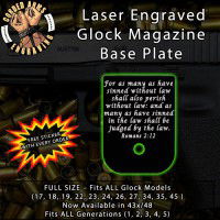 Romans 2:12 Laser Engraved Aluminum Glock Magazine Base Plates