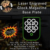 Celtic Knot Round Laser Engraved Aluminum Glock Magazine Base Plates