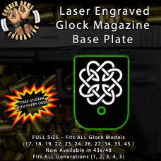 Celtic Knot Round Laser Engraved Aluminum Glock Magazine Base Plates