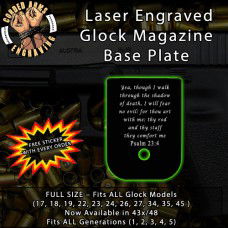 Psalm 23:4 Laser Engraved Aluminum Glock Magazine Base Plates