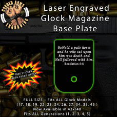Revelation 6:8  Laser Engraved Aluminum Glock Magazine Base Plates