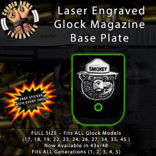 Smoky The Bear Laser Engraved Aluminum Glock Magazine Base Plates