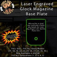Psalm 144:1 Laser Engraved Aluminum Glock Magazine Base Plates