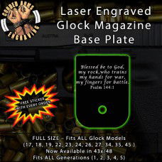 Psalm 144:1 Laser Engraved Aluminum Glock Magazine Base Plates