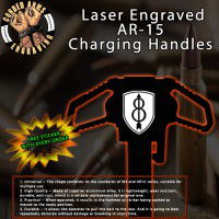 8th Infantry Division Laser Engraved Charging Handle