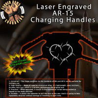 Barbed Wire Heart Laser Engraved Charging Handle