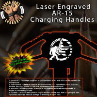 Big Foot Star Flag Laser Engraved Charging Handle