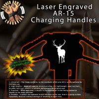 Bull Elk Laser Engraved Charging Handle
