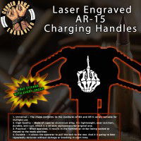 FU Skeleton Hand Laser Engraved Charging Handle