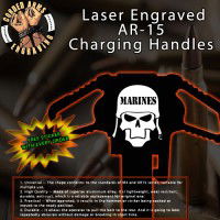 Marine's Skull Laser Engraved Charging Handle