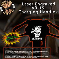 Army Veteran Skull Laser Engraved Charging Handle