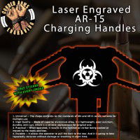 Biohazard Punk Gears Laser Engraved Charging Handle
