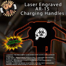 Biohazard Skull Laser Engraved Charging Handle