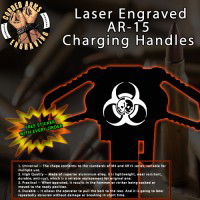 Biohazard Double Skulls Laser Engraved Charging Handle