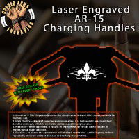 Fleur-de-lis Laser Engraved Charging Handle