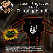 Rock On Skeleton Hand Laser Engraved Charging Handle
