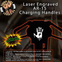 Bloody Hand Laser Engraved Charging Handle