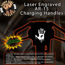 Bloody Hand Laser Engraved Charging Handle
