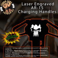 Fanged Skull Laser Engraved Charging Handle