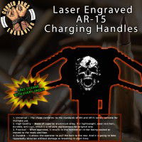 Mocking Skull Laser Engraved Charging Handle