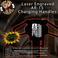Navy Vet Flag Laser Engraved Charging Handle