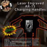 POW/MIA Flag Laser Engraved Charging Handle