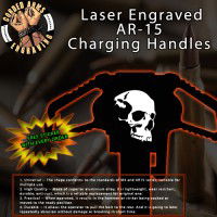 Sideview Skull Laser Engraved Charging Handle