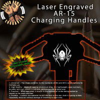 Spider Skull Laser Engraved Charging Handle