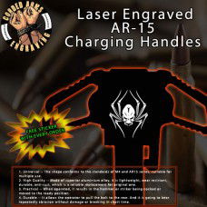 Spider Skull Laser Engraved Charging Handle