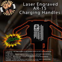 USMC Vet Flag Laser Engraved Charging Handle