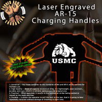 USMC Bulldog Laser Engraved Charging Handle