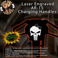 Punisher Girl Laser Engraved Charging Handle