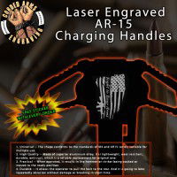 Right To Bear Arms Flag Laser Engraved Charging Handle