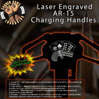 Dead's Man Hand Laser Engraved Charging Handle