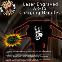 Top Hat Skull Engraved Charging Handle